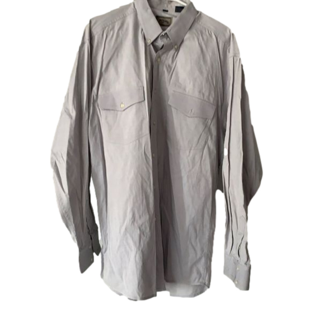 ROPER Men’s Light Grey Button Down Dress Shirt Size 17 - Picture 1 of 3